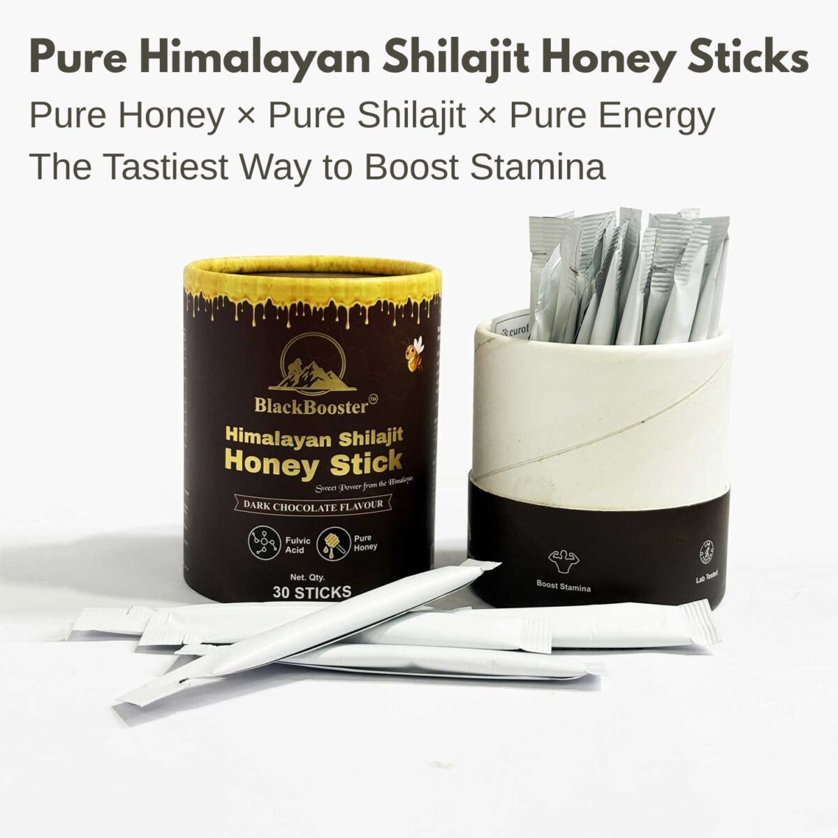 Pure Himalayan Shilajit Honey Sticks – Black Booster