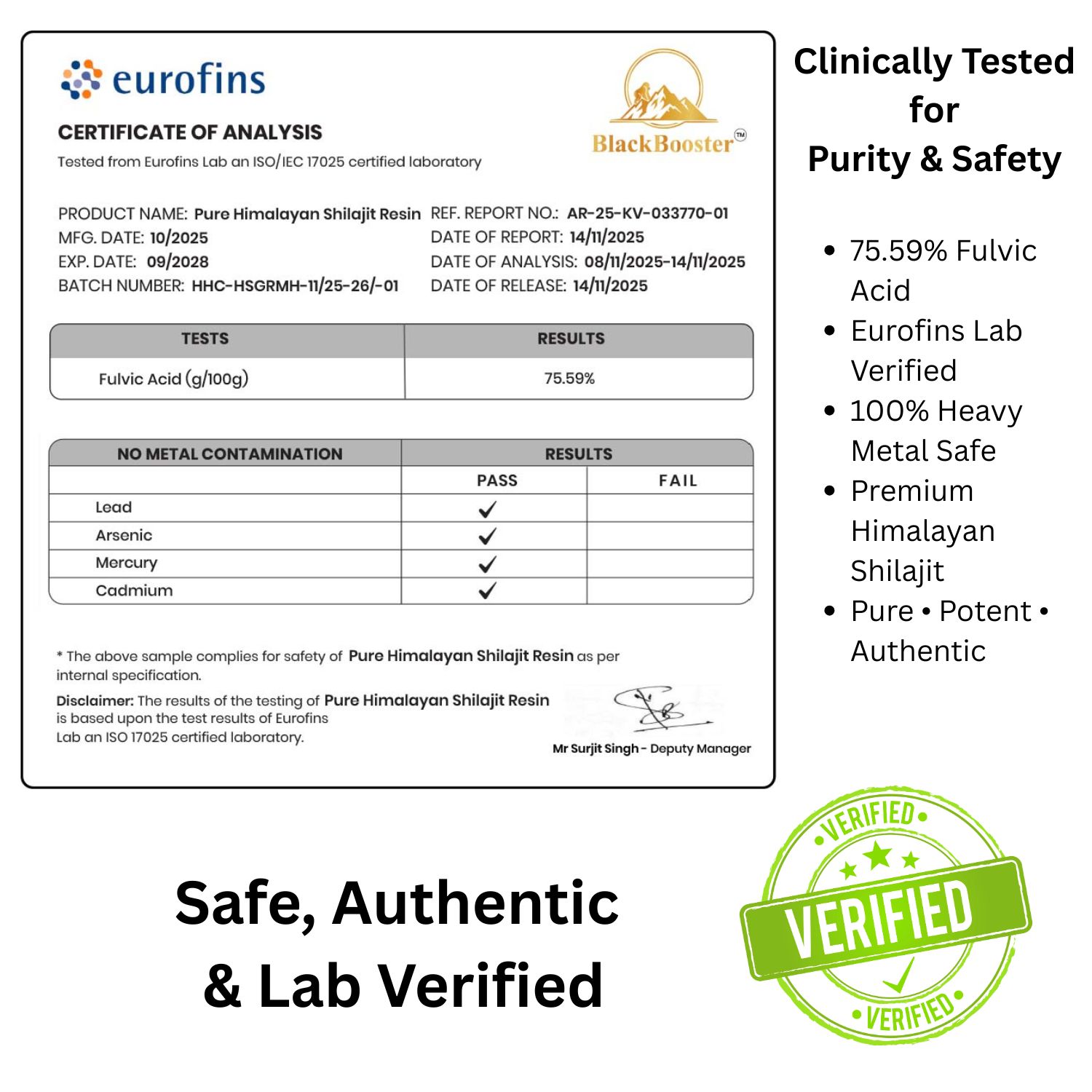 Clinically Tested for Purity & Safety